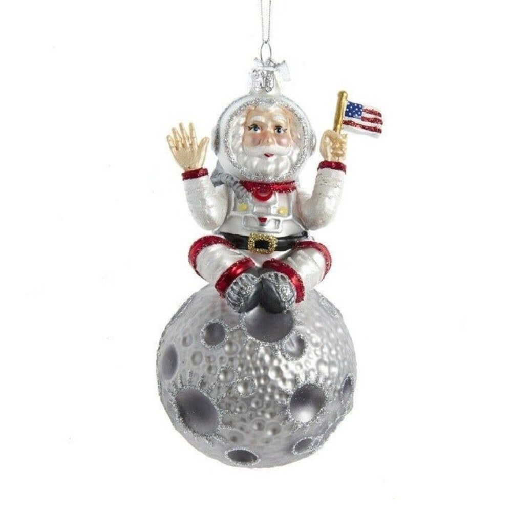 Kurt Adler – Noble Gems Astronaut Santa Glass Ornament NIB NBX0048